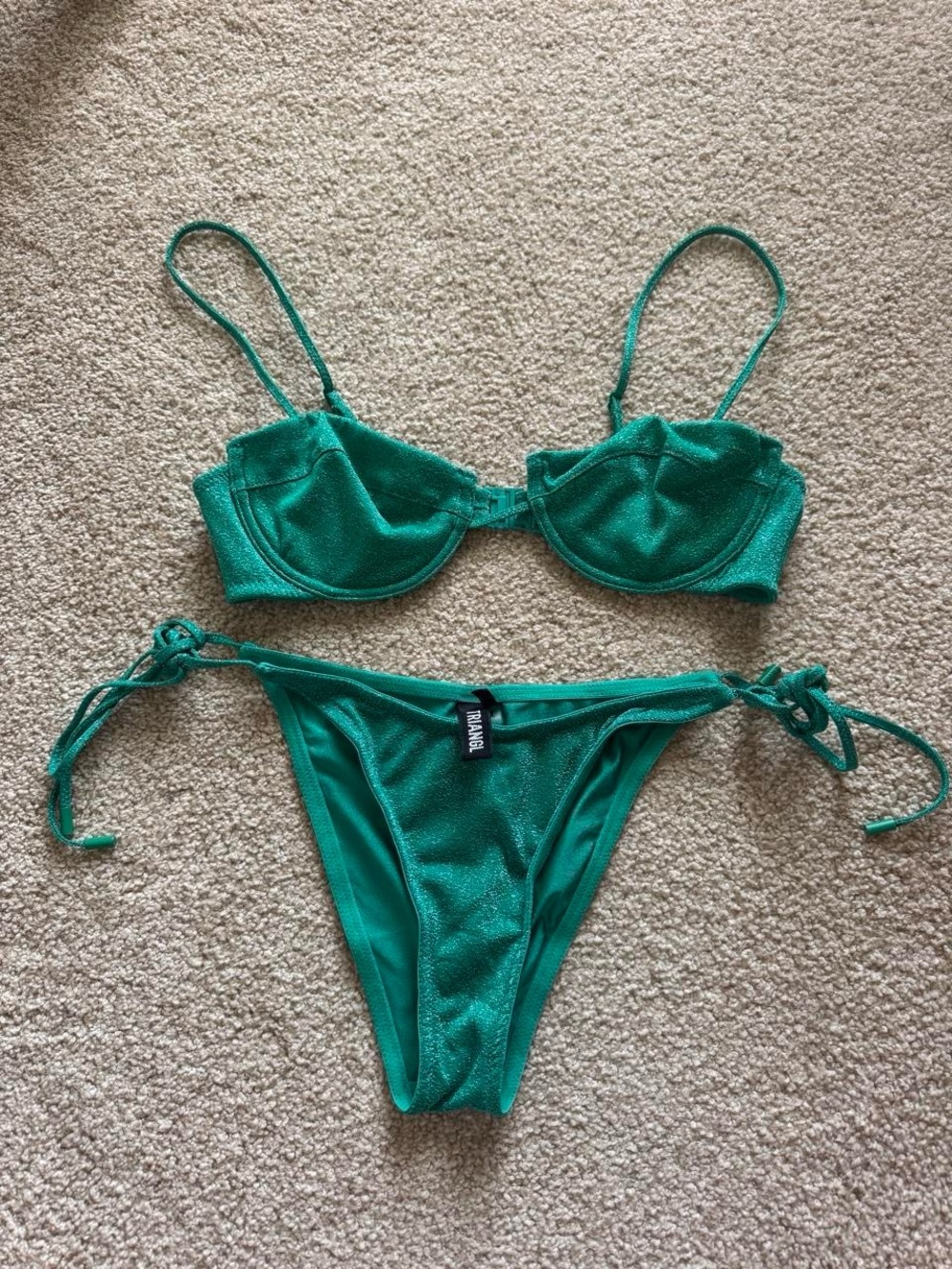 triangl swimwear Emerald Green Tie-Side Bikini Set